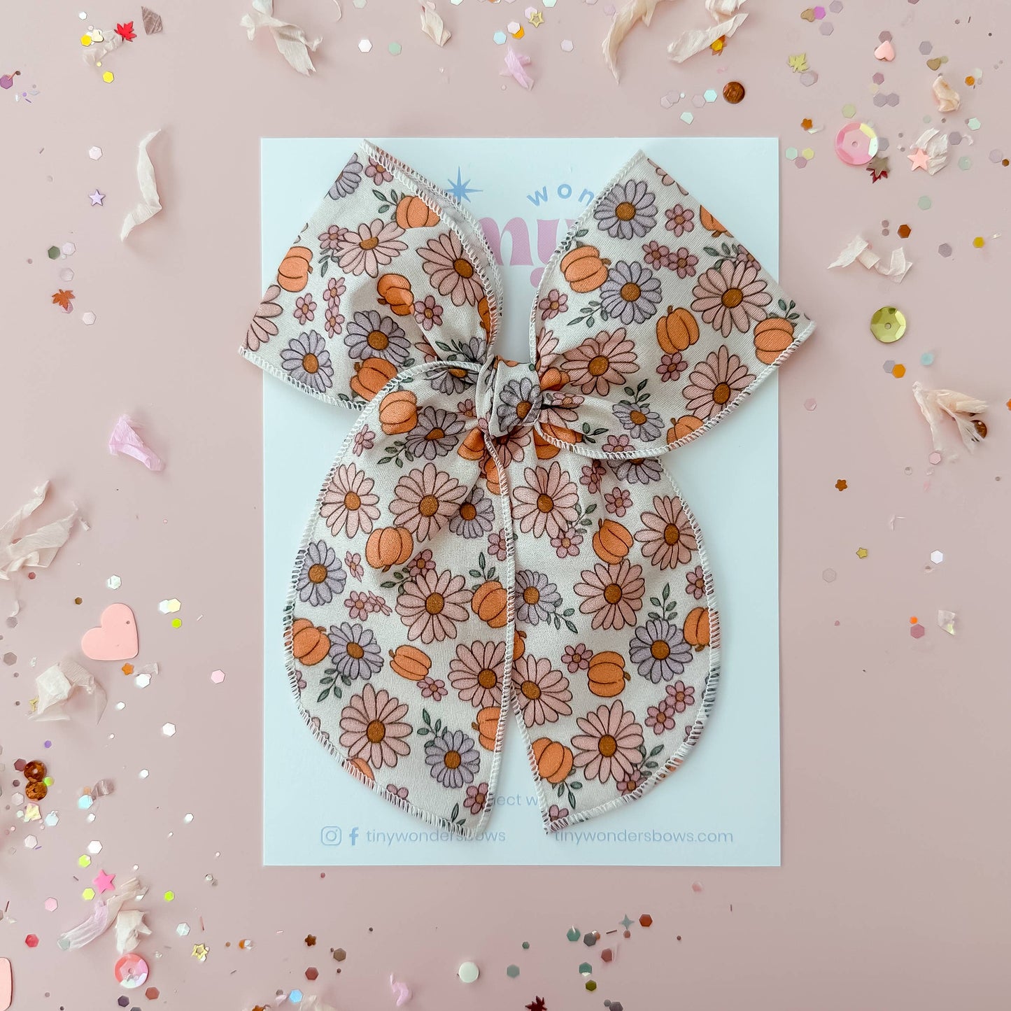 Pumpkin Floral hair bow