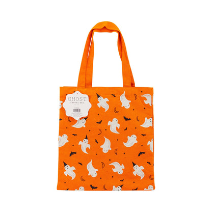 Orange Ghosts Trick or Treat Canvas Bag