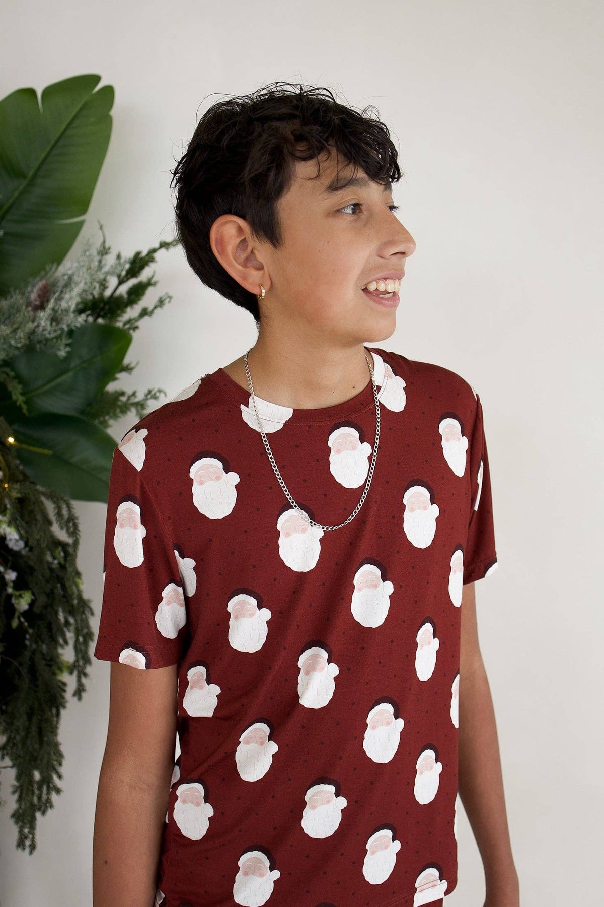 Youth Straight Leg Bamboo Pajamas | Vintage Santa