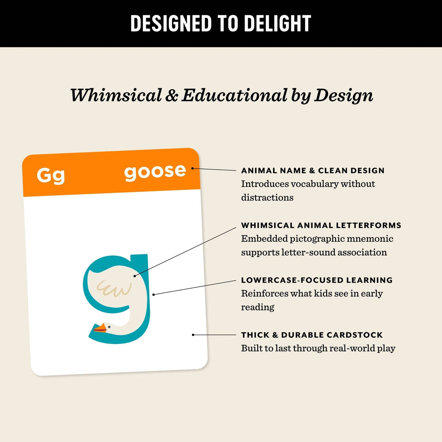 Animals A to Z Alphabet Flashcards