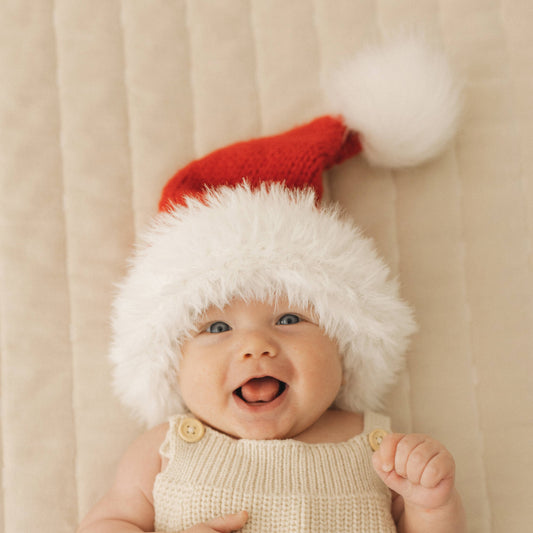 Furry Santa Beanie Hat for Babies