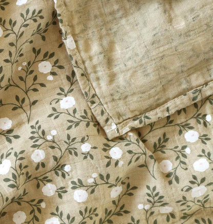 Dark Sage Blossom Swaddle/Muslin Cloth