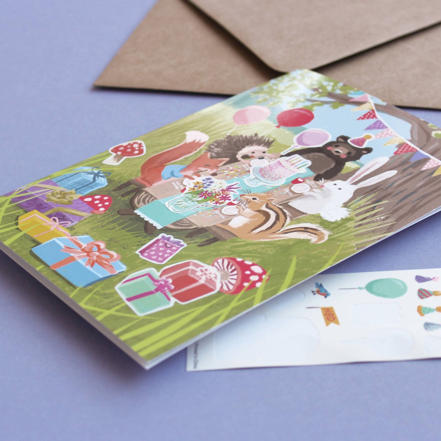 Sticker Scene Card - Woodland Party