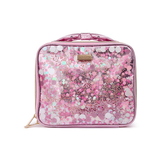 Pink Bow Confetti Insulated Lunch Box