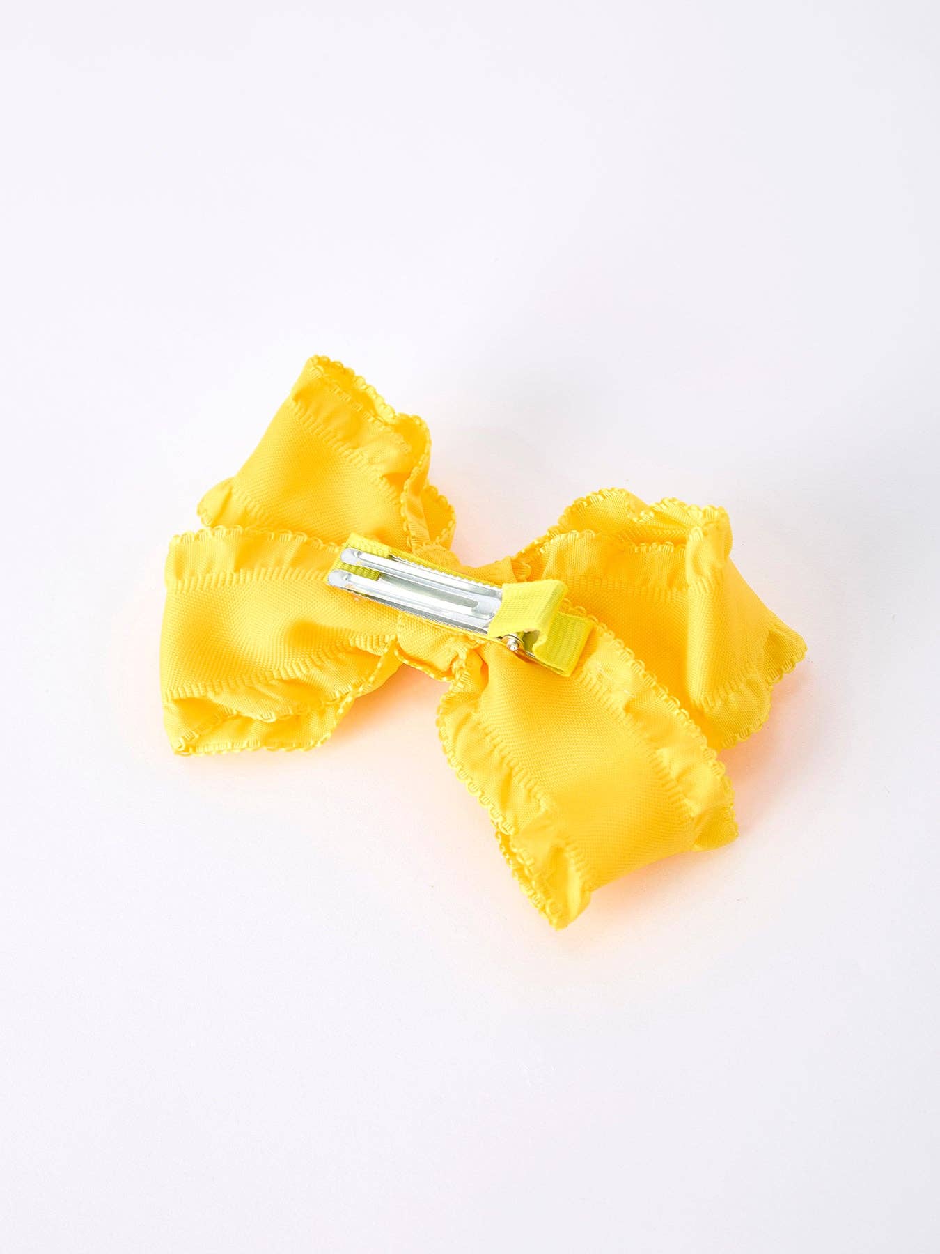 Ruffle Bow Hair Clip - 3.5 Inches