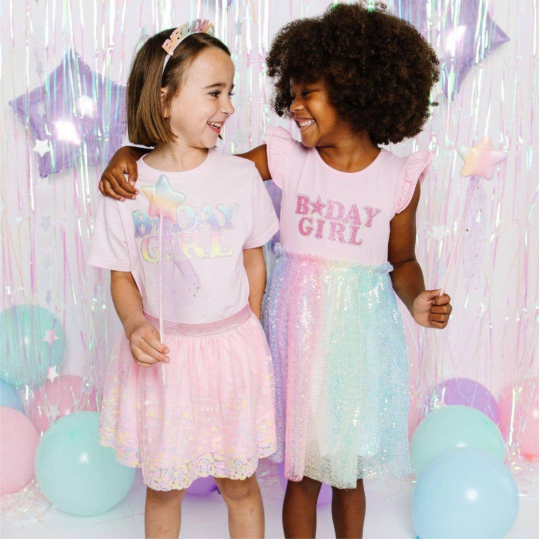 Pastel Rainbow Birthday Girl Headband - Birthday Headband