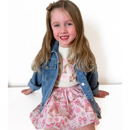 Howdy Gingham Bow Patch Denim Jacket