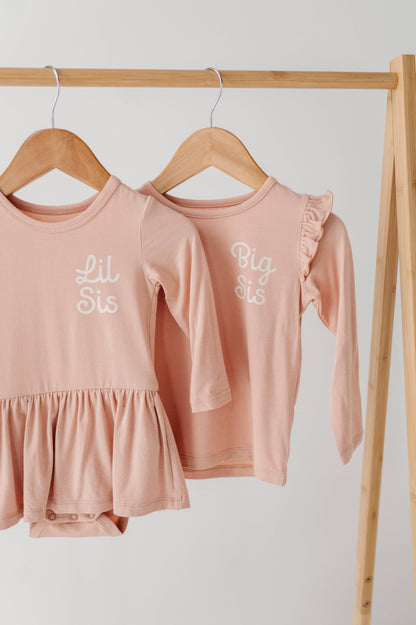 Lil Sis Ruffle Bodysuit Dress + Headband Set