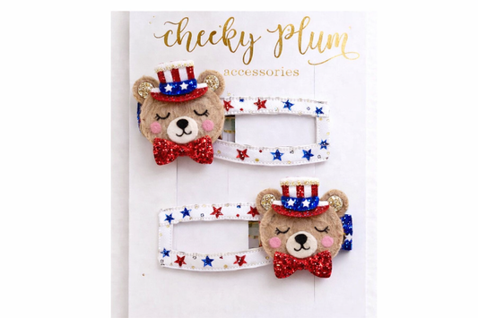 American Teddy Hair Clips
