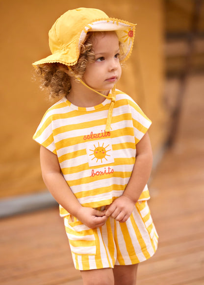 “Solecito Bonito” Striped Top & Shorts Set