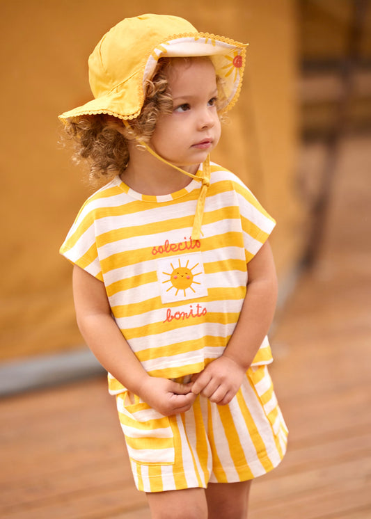 “Solecito Bonito” Striped Top & Shorts Set