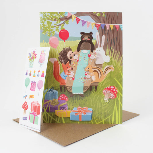 Sticker Scene Card - Woodland Party