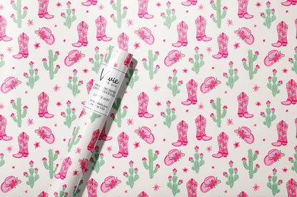 Pink Western Cowgirl Wrapping Paper Roll