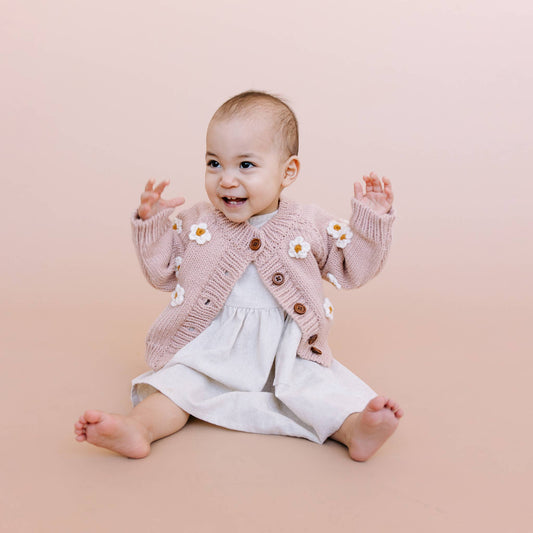 Flower Cardigan in Blush