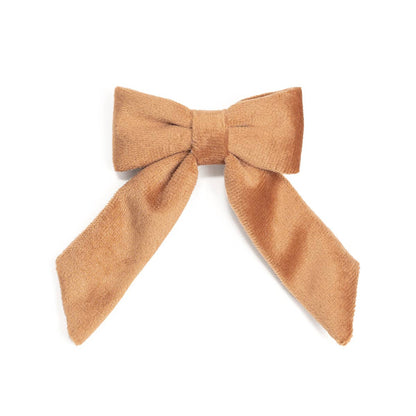 Spice Velvet Coquette Bow Clip - Fall Hair Bow