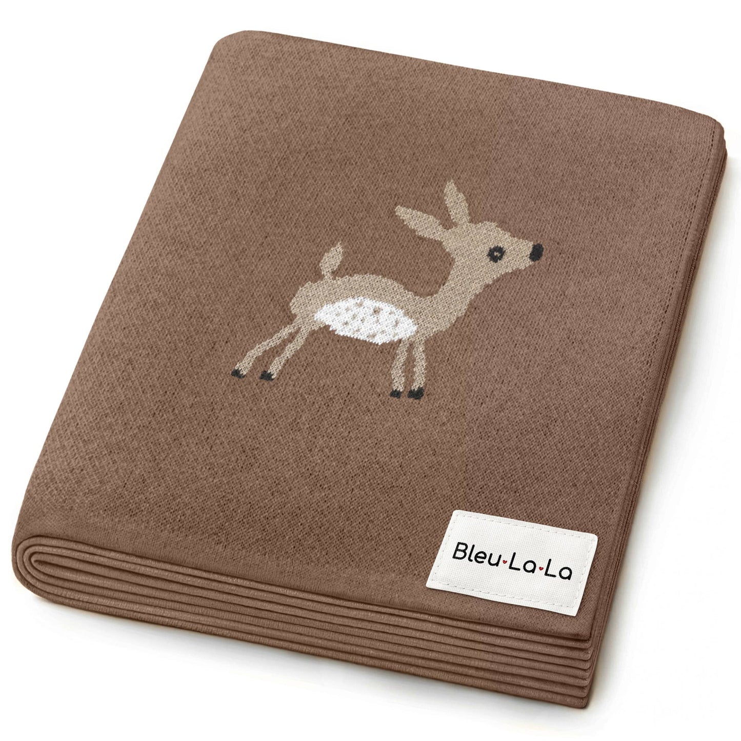 100% Luxury Cotton Swaddle Receiving Baby Blanket - Deer