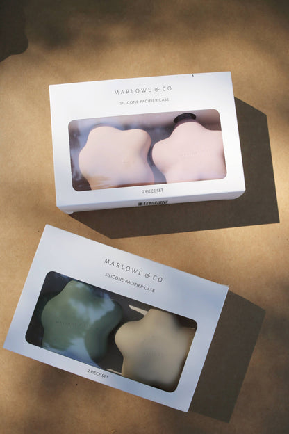 Sage/Shifting Sand Silicone Pacifier Case (2 Pack)