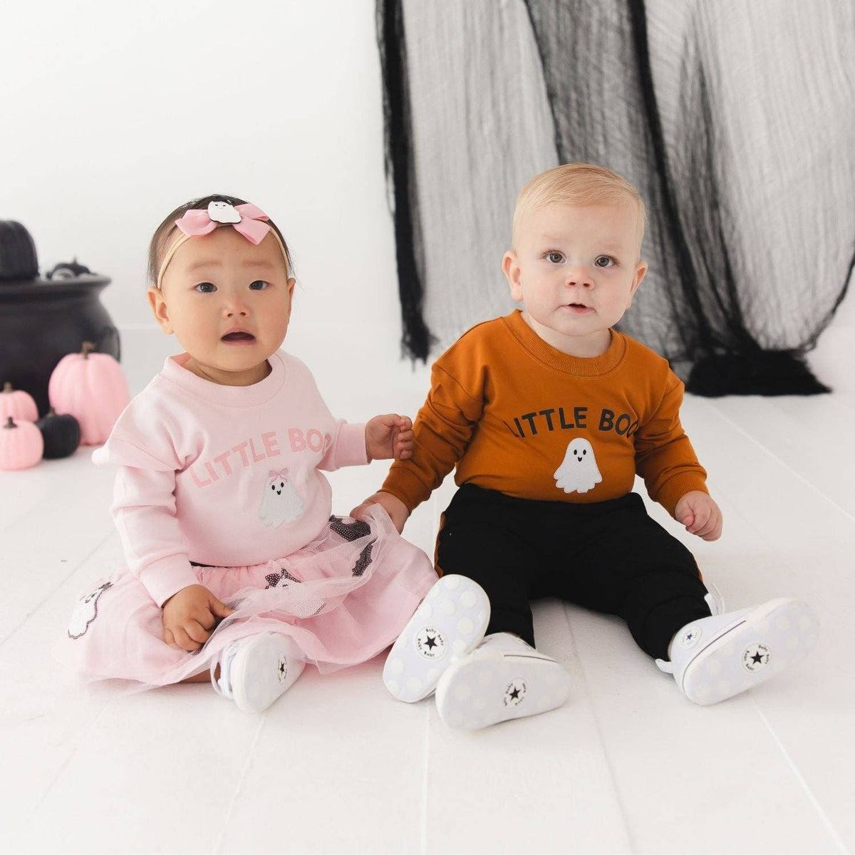 Little Boo Patch Halloween Long Sleeve Romper - view 4
