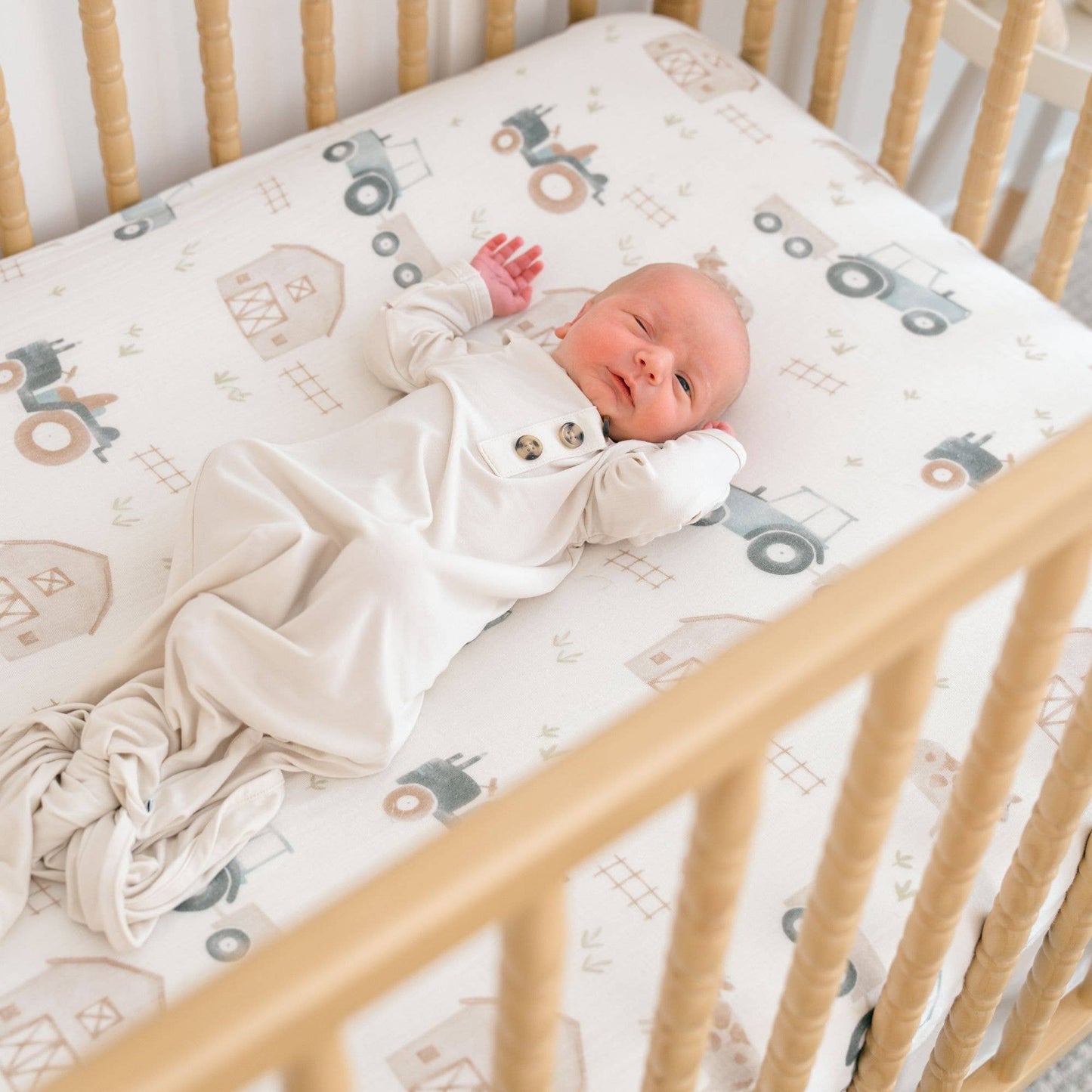 Charlie Farmhouse Tractor Crib Fitted Sheet
