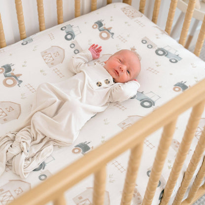 Charlie Farmhouse Tractor Crib Fitted Sheet