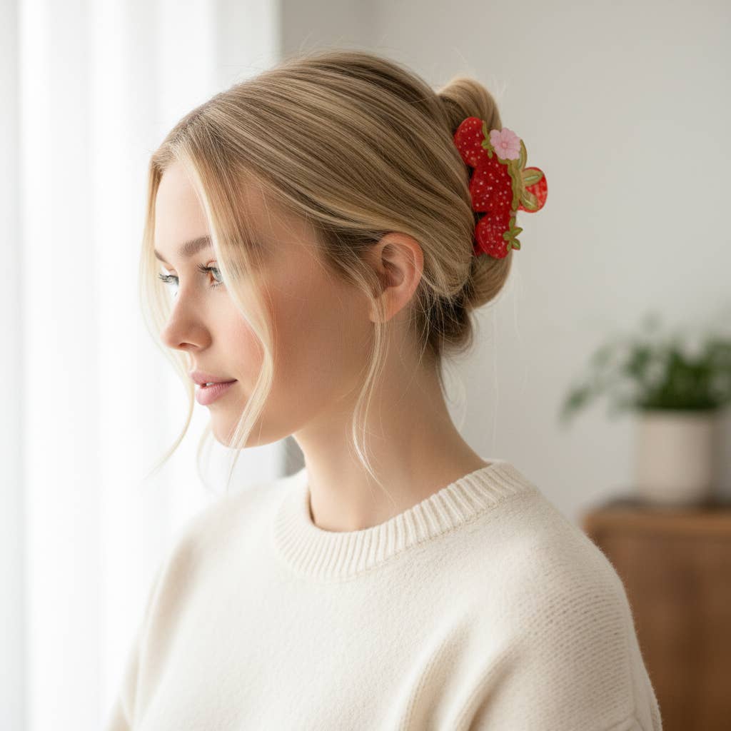 Strawberry Patch Hair Claw Clip