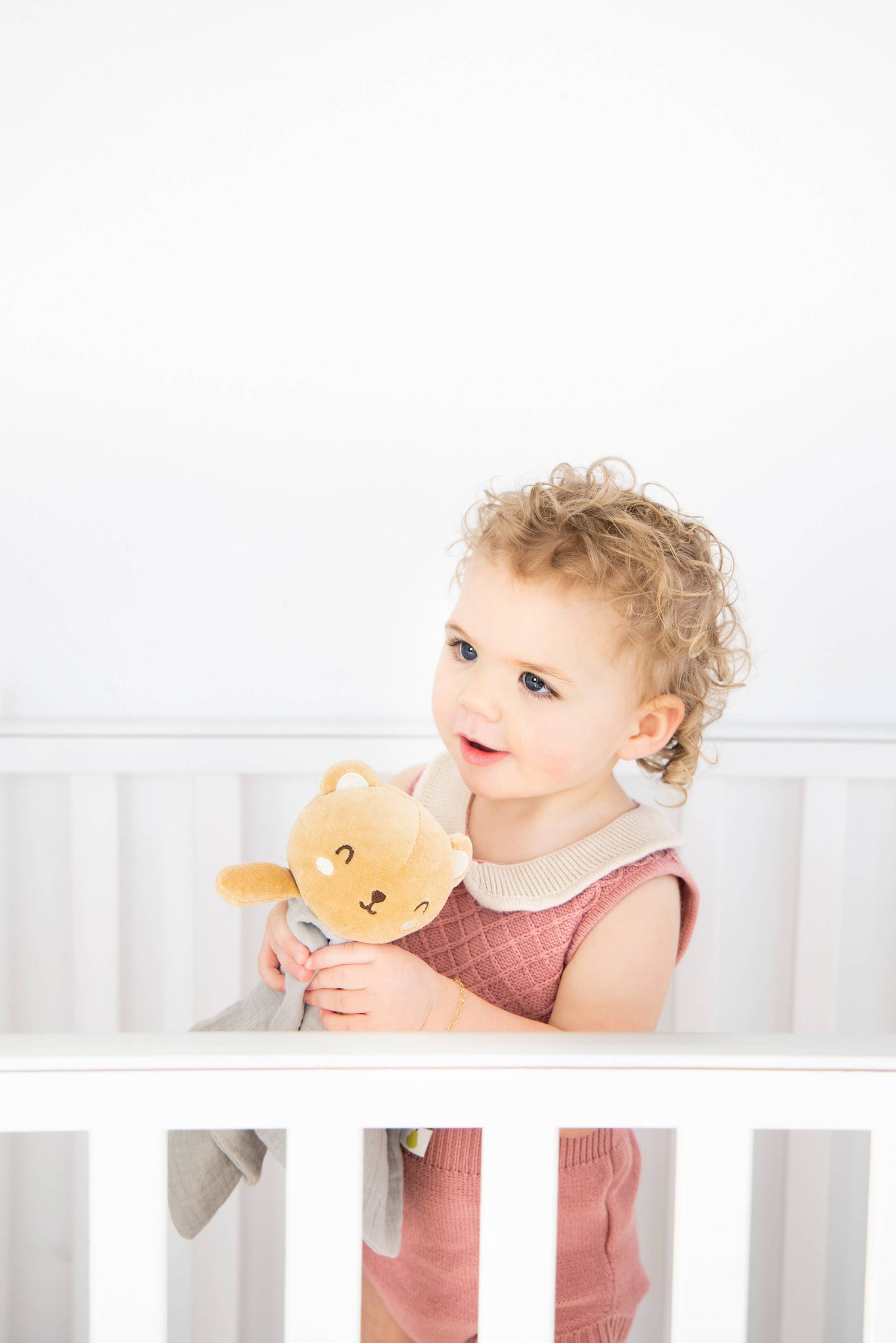 Bear Snuggle Blanket, Organic Cotton Muslin Lovey