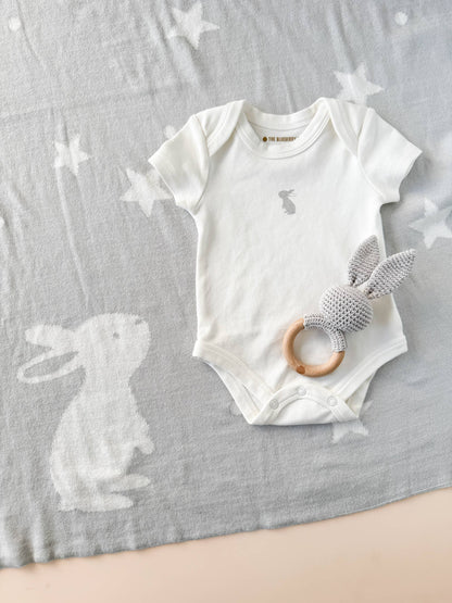 Bunny, Stars & Moon Organic Cotton Baby Blanket