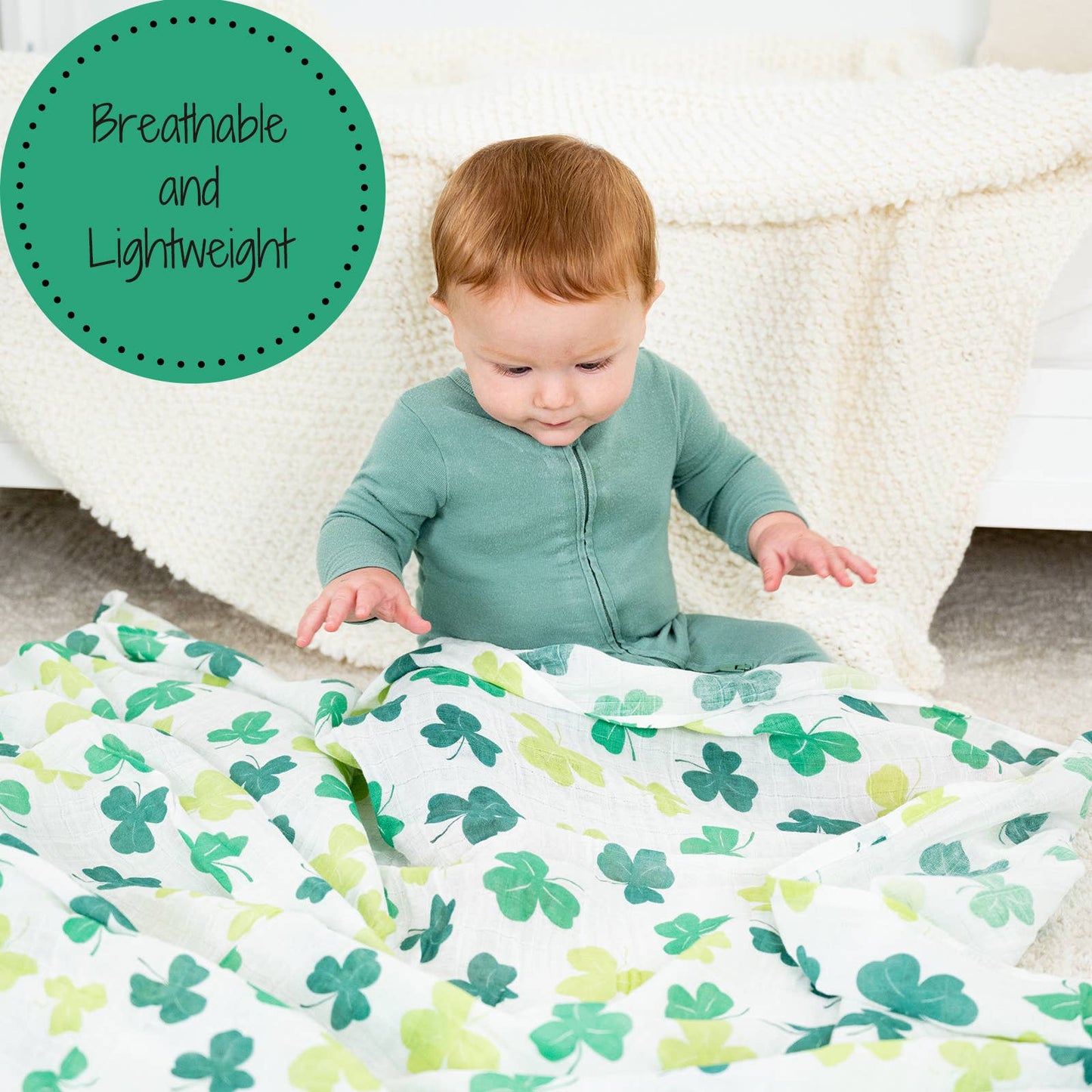 Lucky Shamrock St. Patrick's Day Swaddle Blanket