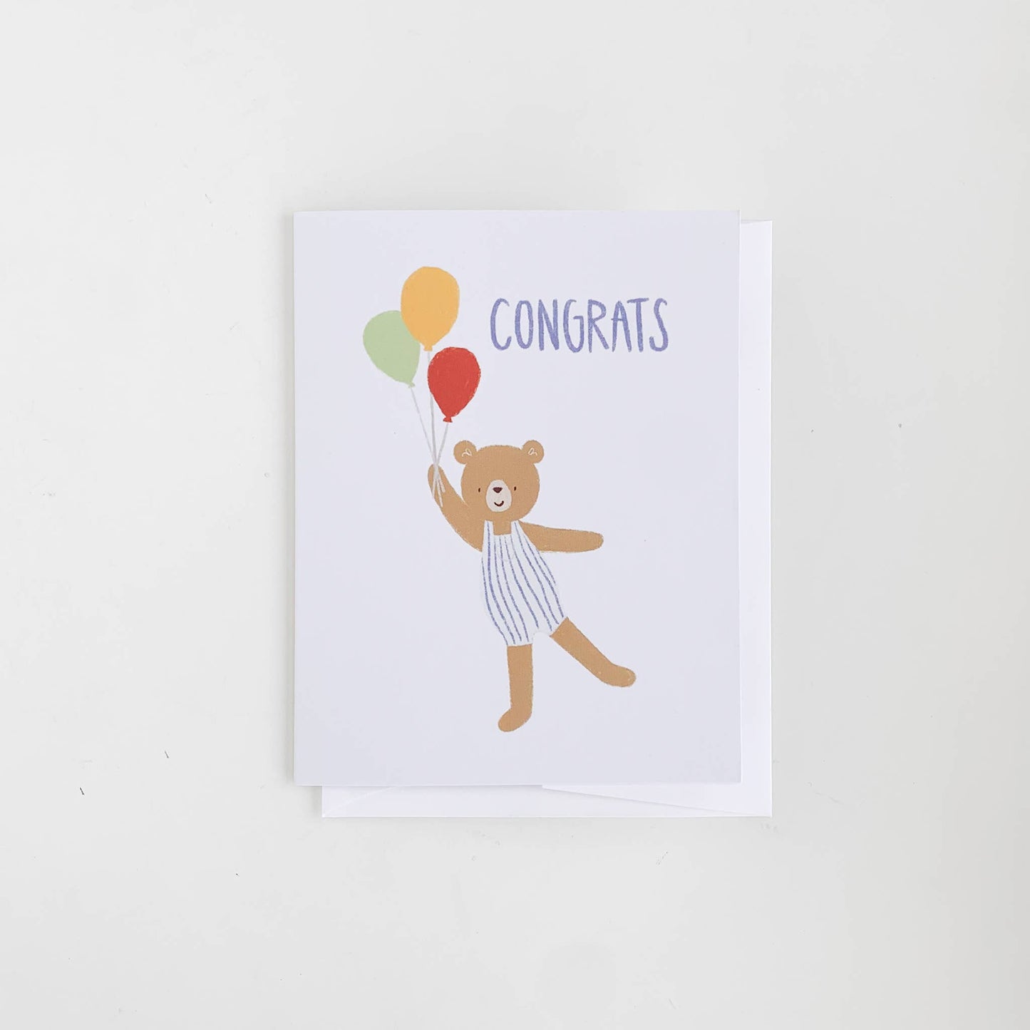 “Congrats” Balloon Bear Greeting Card