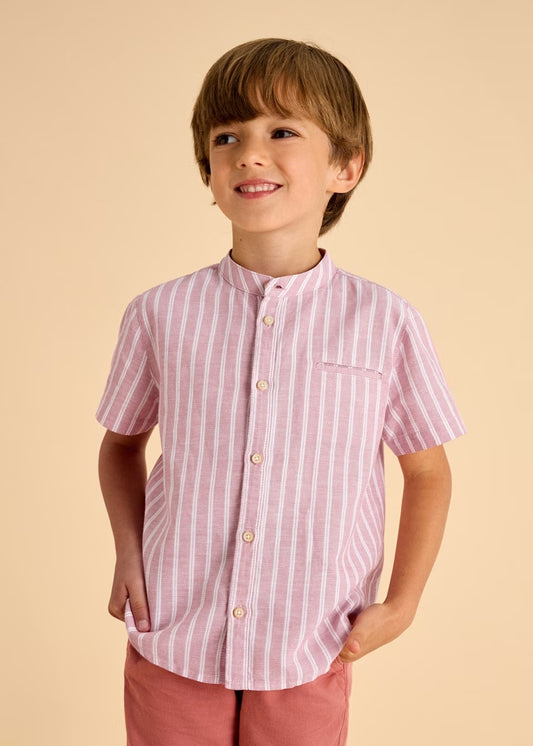 Linen Mandarin Collar Shirt