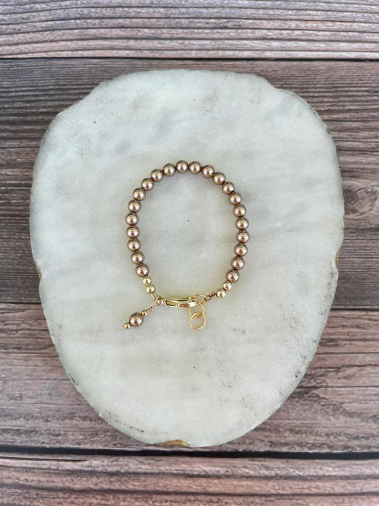 14K Gold Filled Bracelet - Bronze Pearl
