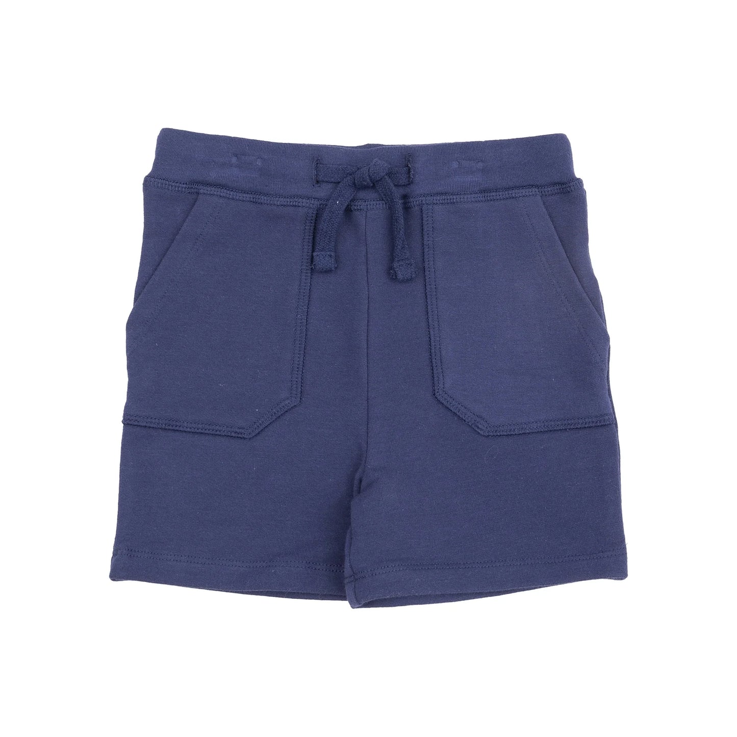 Navy Gingham Button Down Muslin Polo with French Terry Short