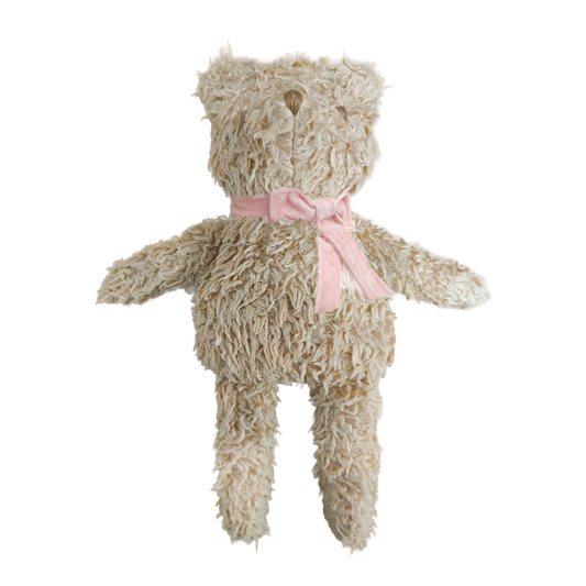 Plush Bear Toy Pink Velvet Bow Baby Shower Kid Holiday Gift