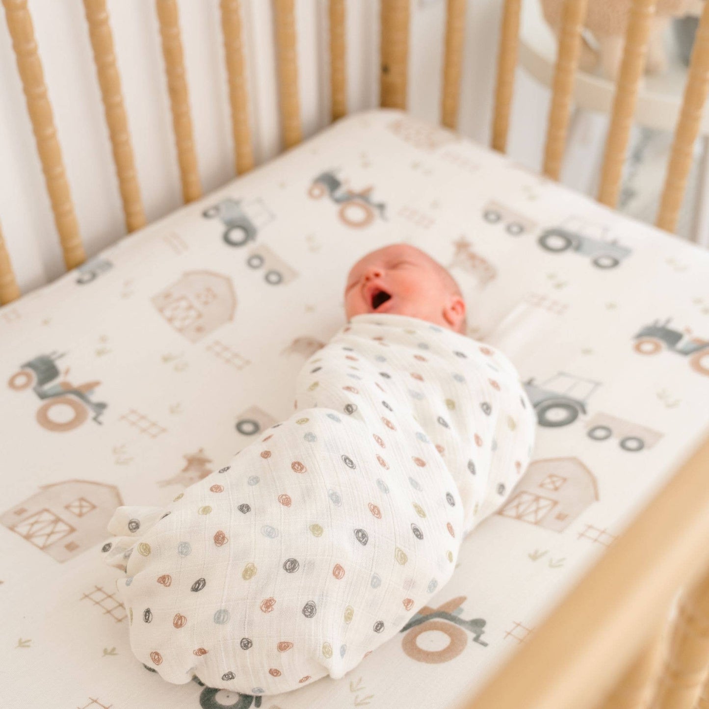 Charlie Farmhouse Tractor Crib Fitted Sheet