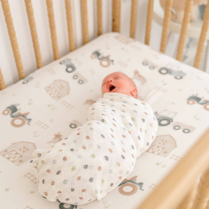 Charlie Farmhouse Tractor Crib Fitted Sheet