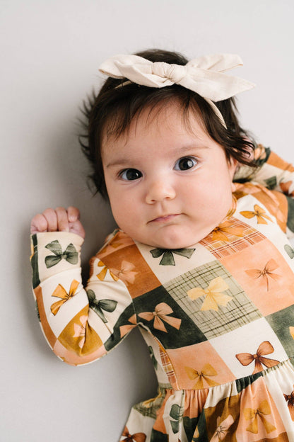 Bow Patchwork Bodysuit Bamboo Dress