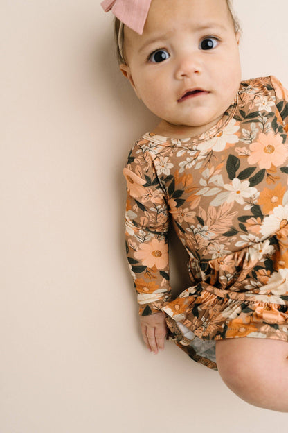 Autumn Bloom Bodysuit Bamboo Dress
