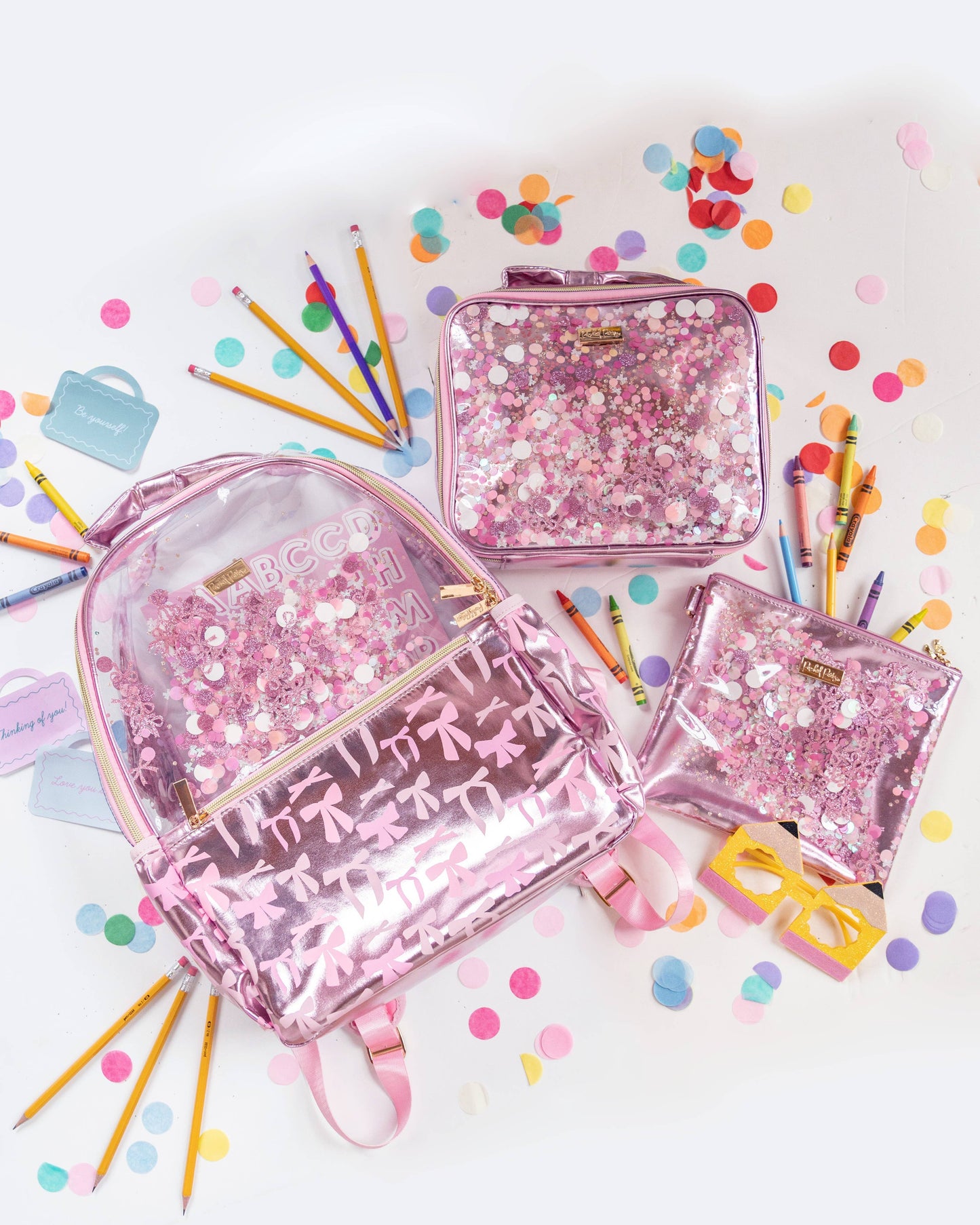 Pink Bows & Confetti Backpack
