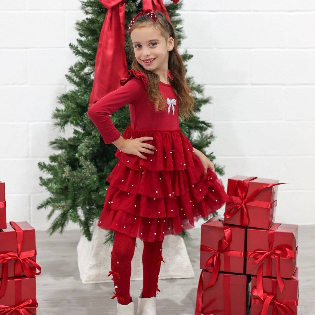 Ruby Red Velvet Coquette Bow Clip - Hair Bows