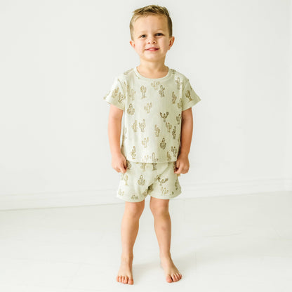 Organic Tee and  Shorties Set - Cactus