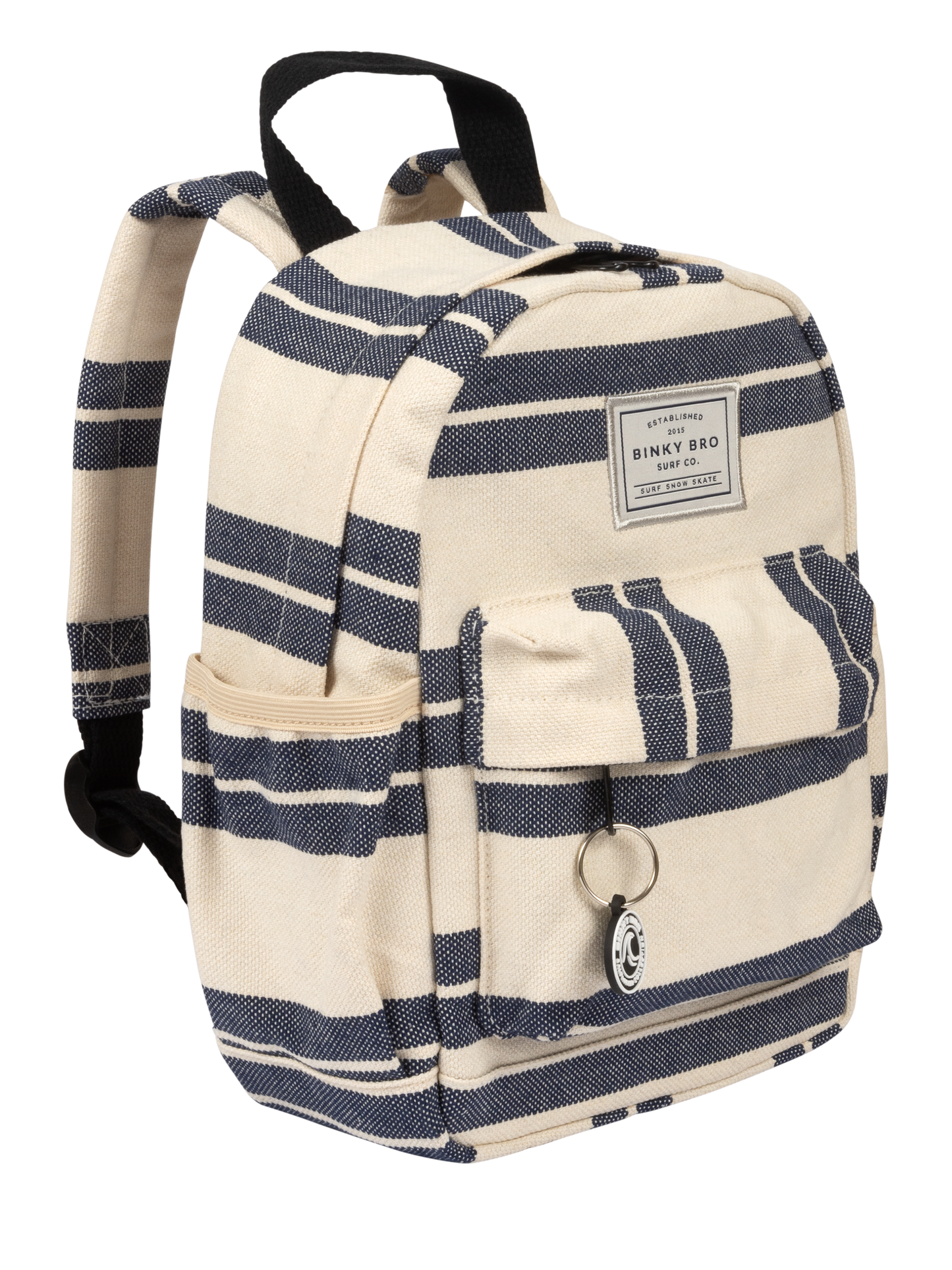 Navy Striped Canvas Toddler Backpack