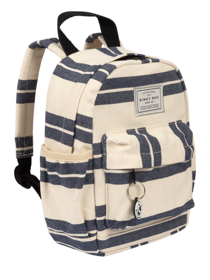 Navy Striped Canvas Toddler Backpack