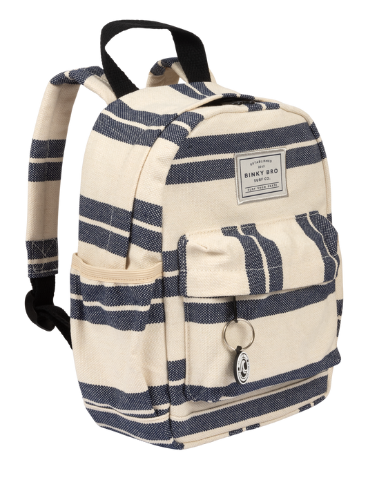 Navy Striped Canvas Toddler Backpack