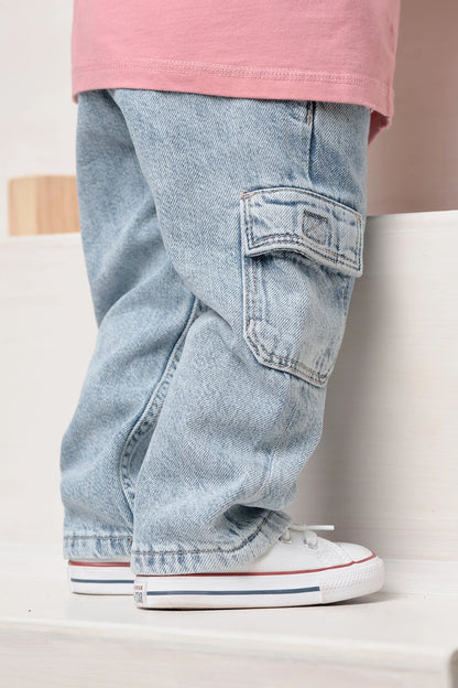 Cargo Denim Straight Leg - Light Wash