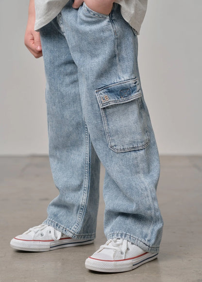 Cargo Denim Straight Leg - Light Wash