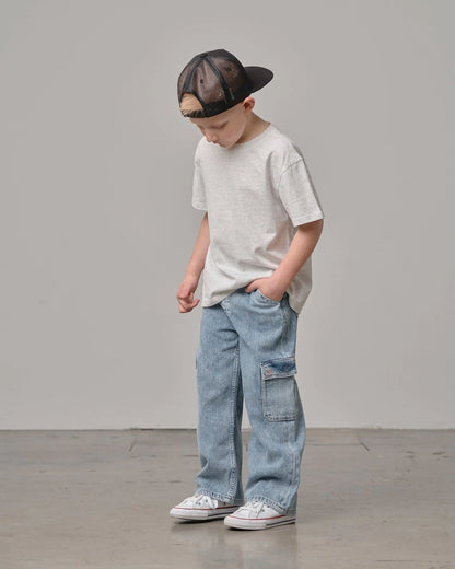 Cargo Denim Straight Leg - Light Wash