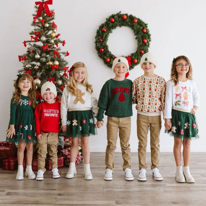 Gingerbread Sequin Patch Christmas Sweatshirt