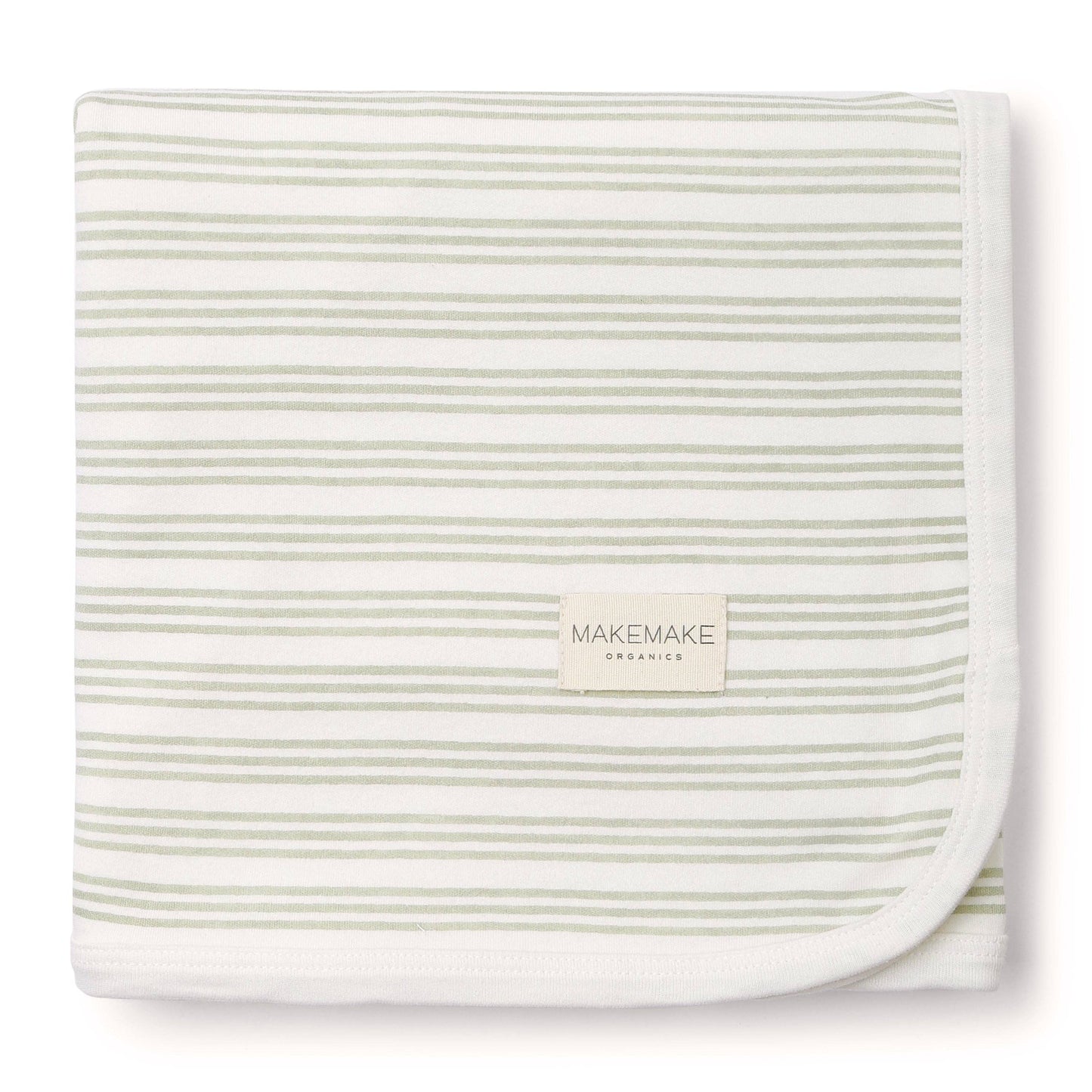 Organic Cotton Swaddle Blanket & Top Knot Hat - Foam Stripes