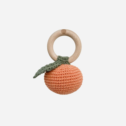 Cotton Crochet Orange Rattle Teether