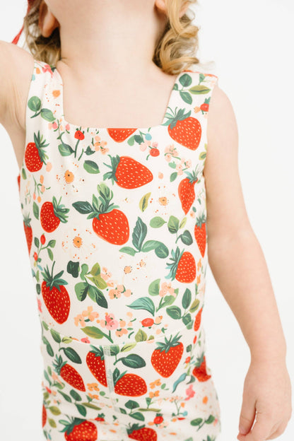 Vintage Strawberry Athletic Romper